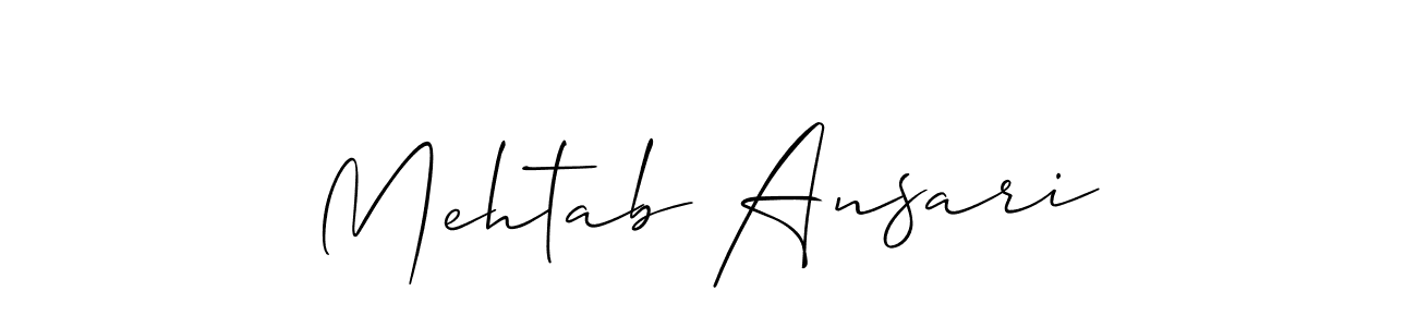 It looks lik you need a new signature style for name Mehtab Ansari. Design unique handwritten (Allison_Script) signature with our free signature maker in just a few clicks. Mehtab Ansari signature style 2 images and pictures png