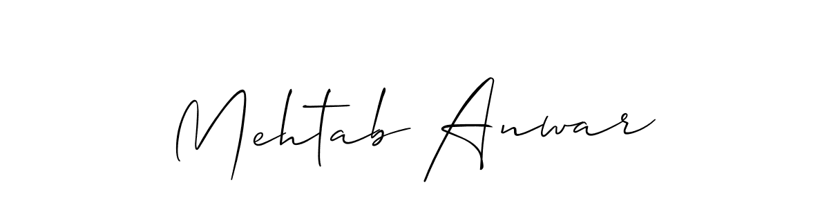 Make a short Mehtab Anwar signature style. Manage your documents anywhere anytime using Allison_Script. Create and add eSignatures, submit forms, share and send files easily. Mehtab Anwar signature style 2 images and pictures png