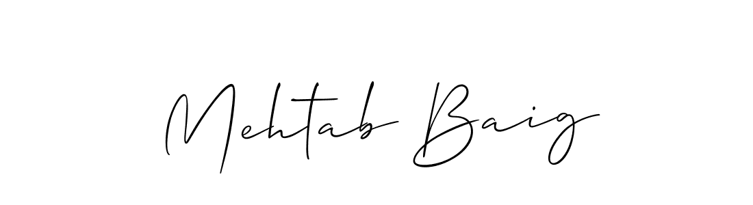 Mehtab Baig stylish signature style. Best Handwritten Sign (Allison_Script) for my name. Handwritten Signature Collection Ideas for my name Mehtab Baig. Mehtab Baig signature style 2 images and pictures png