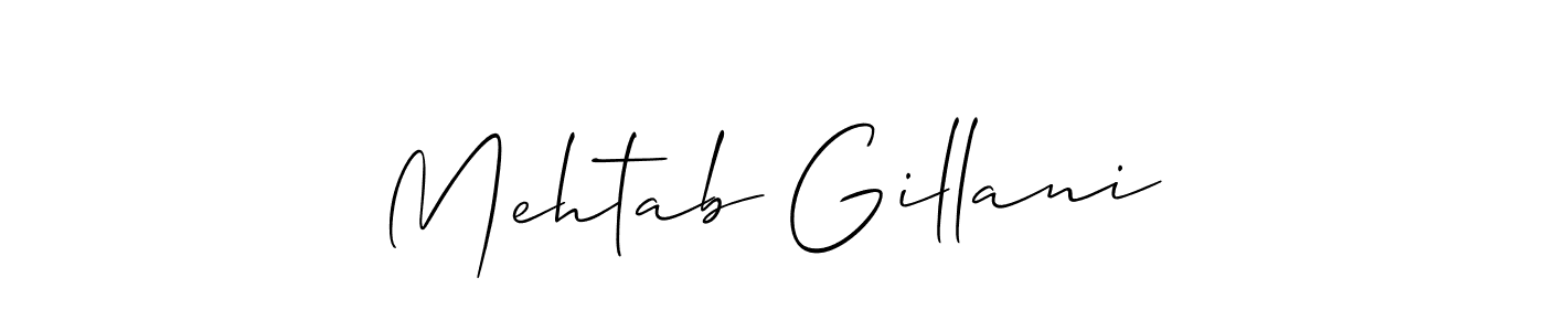 if you are searching for the best signature style for your name Mehtab Gillani. so please give up your signature search. here we have designed multiple signature styles  using Allison_Script. Mehtab Gillani signature style 2 images and pictures png