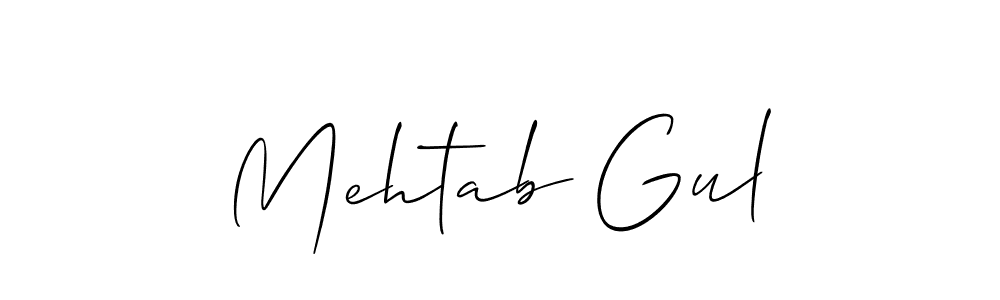 How to make Mehtab Gul name signature. Use Allison_Script style for creating short signs online. This is the latest handwritten sign. Mehtab Gul signature style 2 images and pictures png