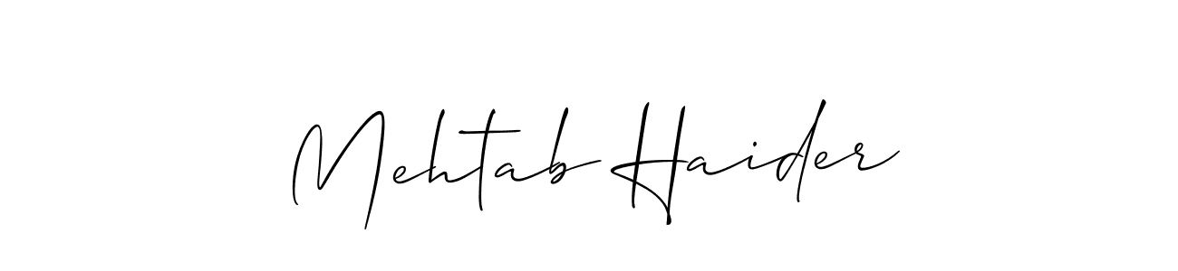 Allison_Script is a professional signature style that is perfect for those who want to add a touch of class to their signature. It is also a great choice for those who want to make their signature more unique. Get Mehtab Haider name to fancy signature for free. Mehtab Haider signature style 2 images and pictures png
