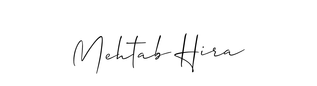 How to make Mehtab Hira name signature. Use Allison_Script style for creating short signs online. This is the latest handwritten sign. Mehtab Hira signature style 2 images and pictures png