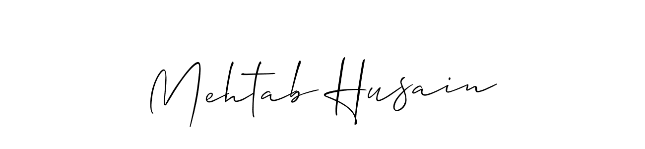 How to make Mehtab Husain name signature. Use Allison_Script style for creating short signs online. This is the latest handwritten sign. Mehtab Husain signature style 2 images and pictures png