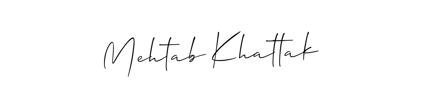 Use a signature maker to create a handwritten signature online. With this signature software, you can design (Allison_Script) your own signature for name Mehtab Khattak. Mehtab Khattak signature style 2 images and pictures png