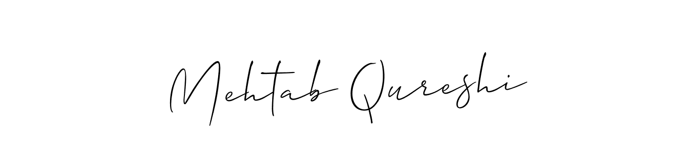 You should practise on your own different ways (Allison_Script) to write your name (Mehtab Qureshi) in signature. don't let someone else do it for you. Mehtab Qureshi signature style 2 images and pictures png