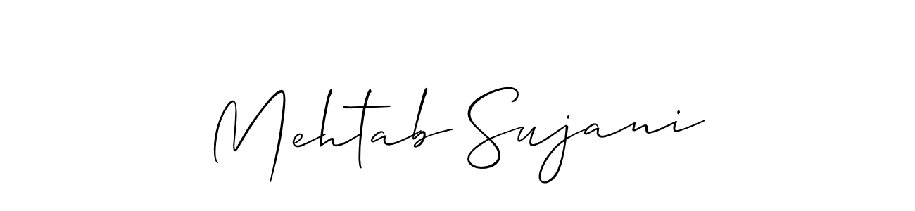 Use a signature maker to create a handwritten signature online. With this signature software, you can design (Allison_Script) your own signature for name Mehtab Sujani. Mehtab Sujani signature style 2 images and pictures png