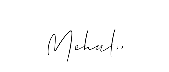 Design your own signature with our free online signature maker. With this signature software, you can create a handwritten (Allison_Script) signature for name Mehul,,. Mehul,, signature style 2 images and pictures png