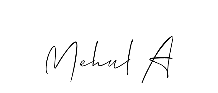 Similarly Allison_Script is the best handwritten signature design. Signature creator online .You can use it as an online autograph creator for name Mehul A. Mehul A signature style 2 images and pictures png