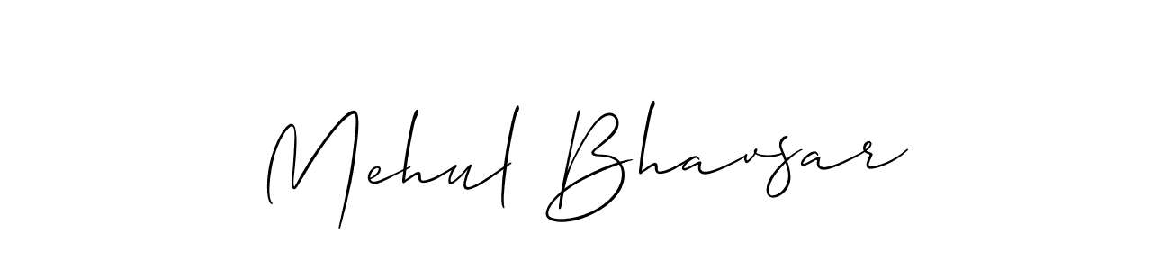 The best way (Allison_Script) to make a short signature is to pick only two or three words in your name. The name Mehul Bhavsar include a total of six letters. For converting this name. Mehul Bhavsar signature style 2 images and pictures png