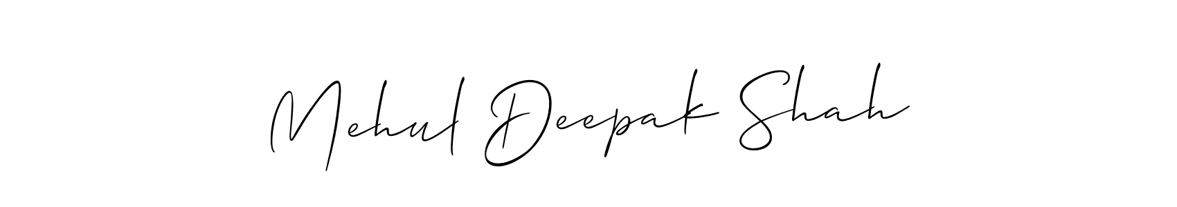 Also You can easily find your signature by using the search form. We will create Mehul Deepak Shah name handwritten signature images for you free of cost using Allison_Script sign style. Mehul Deepak Shah signature style 2 images and pictures png