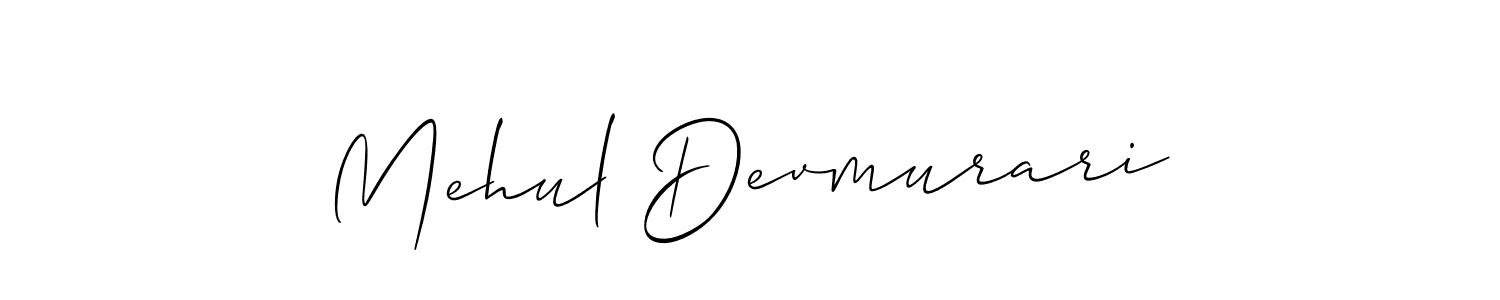 Use a signature maker to create a handwritten signature online. With this signature software, you can design (Allison_Script) your own signature for name Mehul Devmurari. Mehul Devmurari signature style 2 images and pictures png