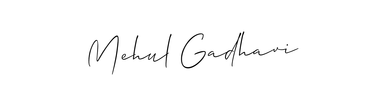 The best way (Allison_Script) to make a short signature is to pick only two or three words in your name. The name Mehul Gadhavi include a total of six letters. For converting this name. Mehul Gadhavi signature style 2 images and pictures png