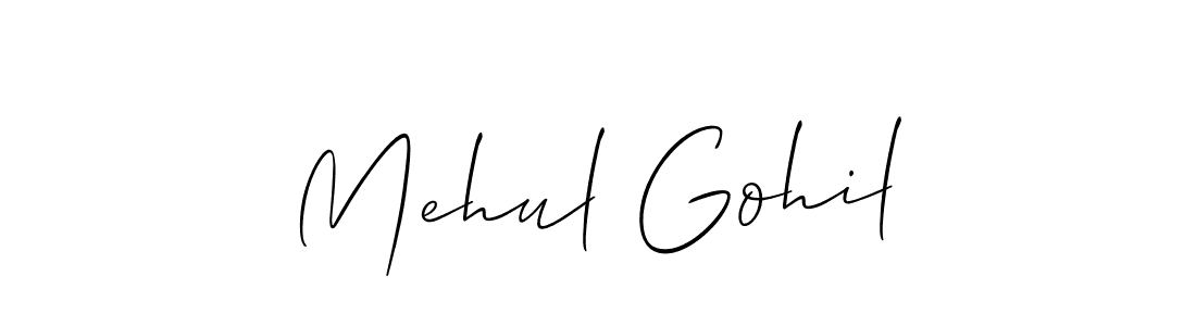 Mehul Gohil stylish signature style. Best Handwritten Sign (Allison_Script) for my name. Handwritten Signature Collection Ideas for my name Mehul Gohil. Mehul Gohil signature style 2 images and pictures png