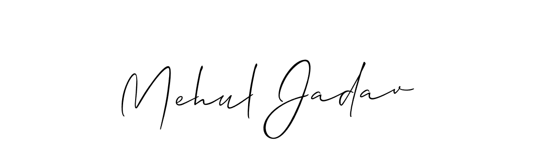 if you are searching for the best signature style for your name Mehul Jadav. so please give up your signature search. here we have designed multiple signature styles  using Allison_Script. Mehul Jadav signature style 2 images and pictures png