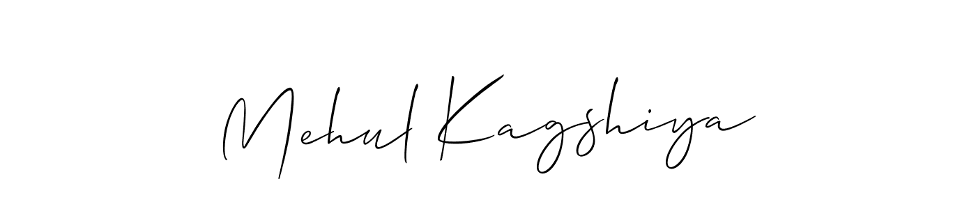 Create a beautiful signature design for name Mehul Kagshiya. With this signature (Allison_Script) fonts, you can make a handwritten signature for free. Mehul Kagshiya signature style 2 images and pictures png