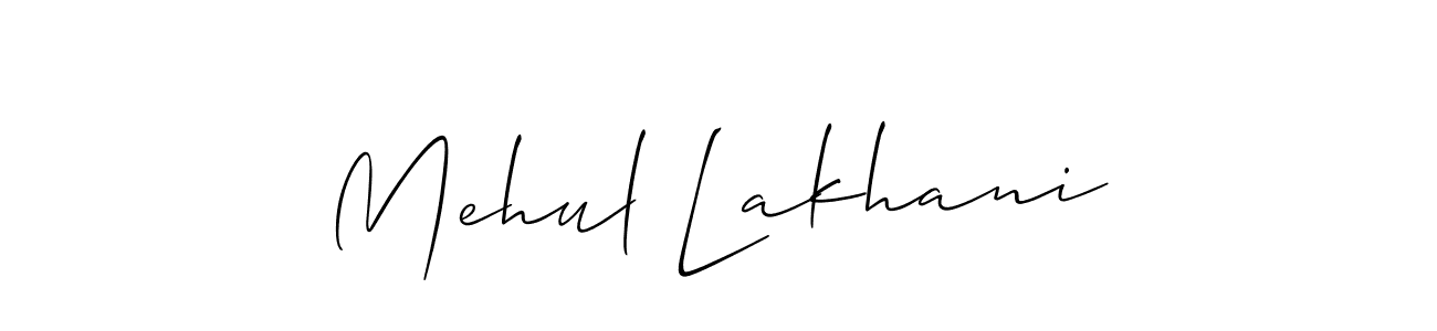 You should practise on your own different ways (Allison_Script) to write your name (Mehul Lakhani) in signature. don't let someone else do it for you. Mehul Lakhani signature style 2 images and pictures png
