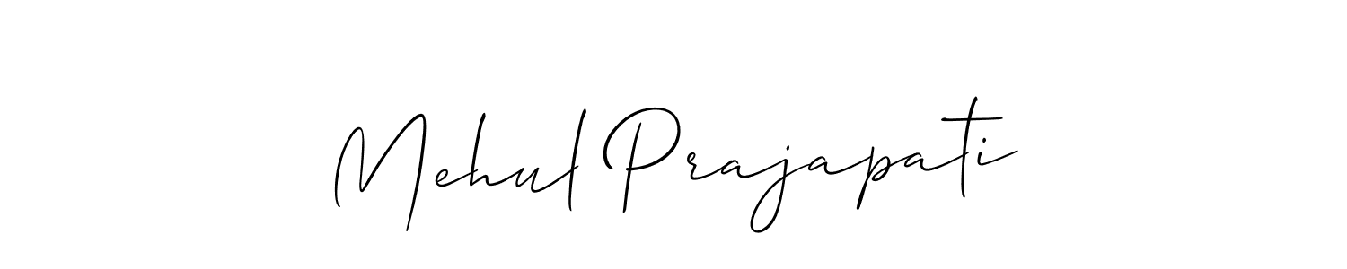 Make a beautiful signature design for name Mehul Prajapati. With this signature (Allison_Script) style, you can create a handwritten signature for free. Mehul Prajapati signature style 2 images and pictures png