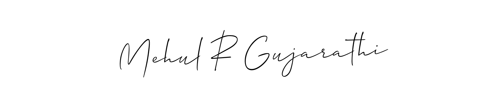 Make a short Mehul R Gujarathi signature style. Manage your documents anywhere anytime using Allison_Script. Create and add eSignatures, submit forms, share and send files easily. Mehul R Gujarathi signature style 2 images and pictures png