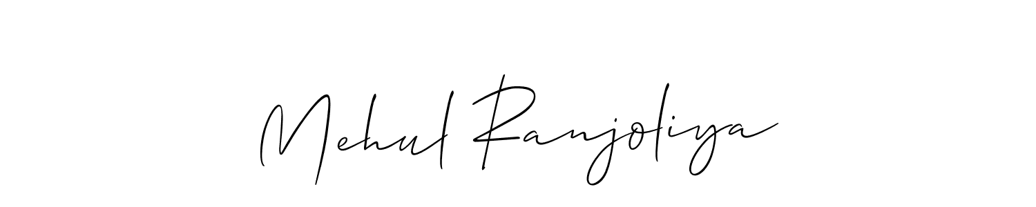 This is the best signature style for the Mehul Ranjoliya name. Also you like these signature font (Allison_Script). Mix name signature. Mehul Ranjoliya signature style 2 images and pictures png