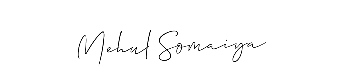 if you are searching for the best signature style for your name Mehul Somaiya. so please give up your signature search. here we have designed multiple signature styles  using Allison_Script. Mehul Somaiya signature style 2 images and pictures png