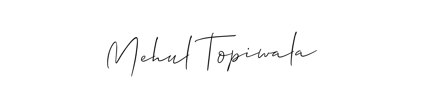 Also You can easily find your signature by using the search form. We will create Mehul Topiwala name handwritten signature images for you free of cost using Allison_Script sign style. Mehul Topiwala signature style 2 images and pictures png