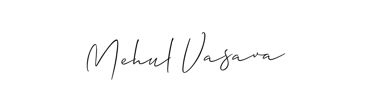 How to make Mehul Vasava name signature. Use Allison_Script style for creating short signs online. This is the latest handwritten sign. Mehul Vasava signature style 2 images and pictures png