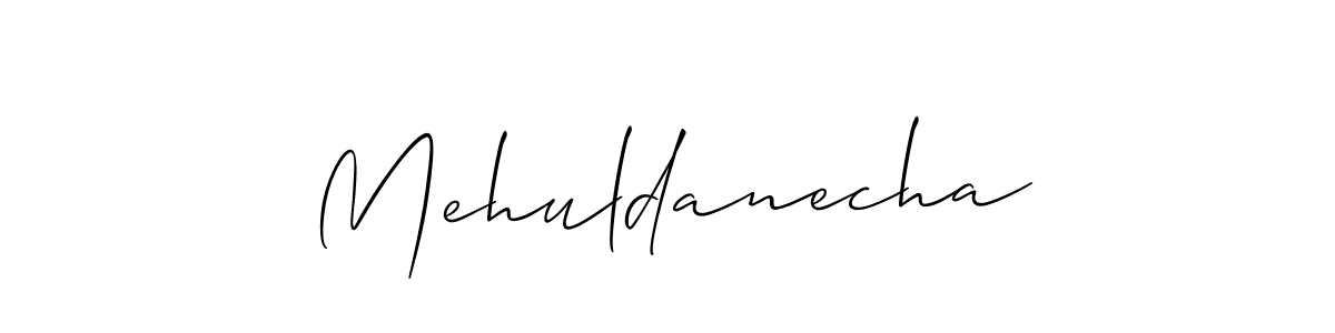 The best way (Allison_Script) to make a short signature is to pick only two or three words in your name. The name Mehuldanecha include a total of six letters. For converting this name. Mehuldanecha signature style 2 images and pictures png