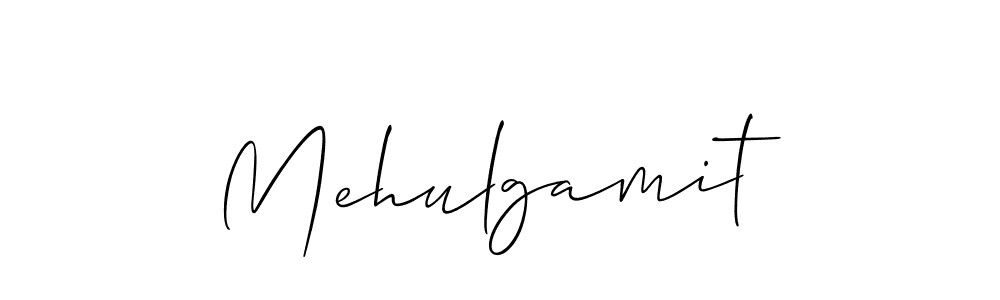 Use a signature maker to create a handwritten signature online. With this signature software, you can design (Allison_Script) your own signature for name Mehulgamit. Mehulgamit signature style 2 images and pictures png