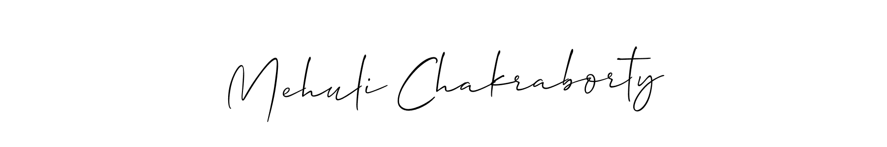 Mehuli Chakraborty stylish signature style. Best Handwritten Sign (Allison_Script) for my name. Handwritten Signature Collection Ideas for my name Mehuli Chakraborty. Mehuli Chakraborty signature style 2 images and pictures png