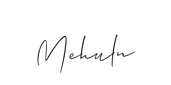 Use a signature maker to create a handwritten signature online. With this signature software, you can design (Allison_Script) your own signature for name Mehuln. Mehuln signature style 2 images and pictures png