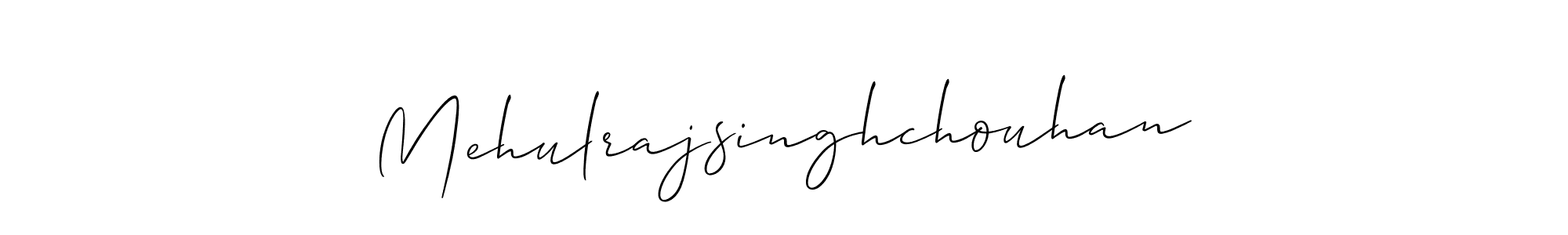 Make a short Mehulrajsinghchouhan signature style. Manage your documents anywhere anytime using Allison_Script. Create and add eSignatures, submit forms, share and send files easily. Mehulrajsinghchouhan signature style 2 images and pictures png