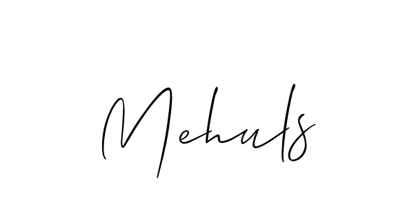 Allison_Script is a professional signature style that is perfect for those who want to add a touch of class to their signature. It is also a great choice for those who want to make their signature more unique. Get Mehuls name to fancy signature for free. Mehuls signature style 2 images and pictures png