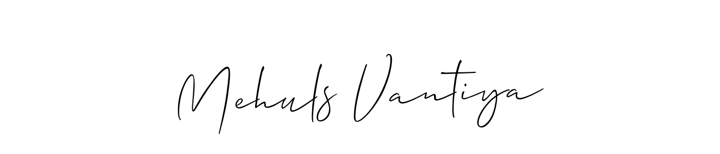 Create a beautiful signature design for name Mehuls Vantiya. With this signature (Allison_Script) fonts, you can make a handwritten signature for free. Mehuls Vantiya signature style 2 images and pictures png