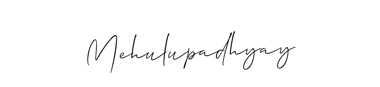 The best way (Allison_Script) to make a short signature is to pick only two or three words in your name. The name Mehulupadhyay include a total of six letters. For converting this name. Mehulupadhyay signature style 2 images and pictures png