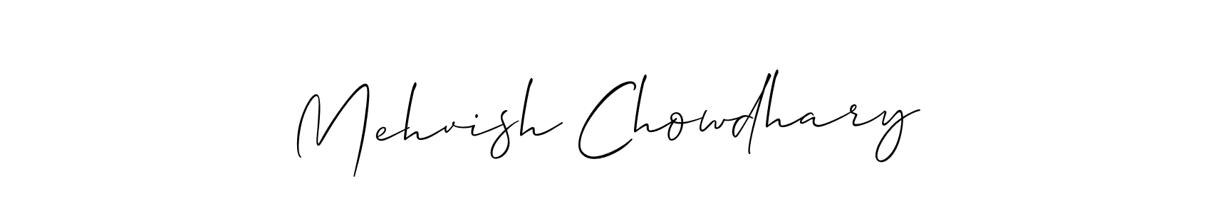 Allison_Script is a professional signature style that is perfect for those who want to add a touch of class to their signature. It is also a great choice for those who want to make their signature more unique. Get Mehvish Chowdhary name to fancy signature for free. Mehvish Chowdhary signature style 2 images and pictures png