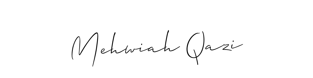 It looks lik you need a new signature style for name Mehwiah Qazi. Design unique handwritten (Allison_Script) signature with our free signature maker in just a few clicks. Mehwiah Qazi signature style 2 images and pictures png