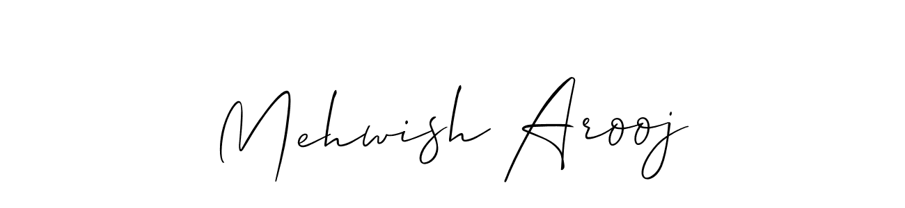 Make a short Mehwish Arooj signature style. Manage your documents anywhere anytime using Allison_Script. Create and add eSignatures, submit forms, share and send files easily. Mehwish Arooj signature style 2 images and pictures png