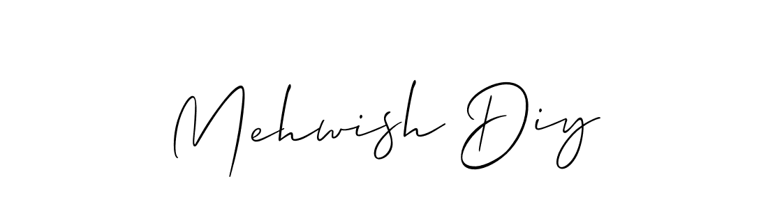 Make a beautiful signature design for name Mehwish Diy. With this signature (Allison_Script) style, you can create a handwritten signature for free. Mehwish Diy signature style 2 images and pictures png
