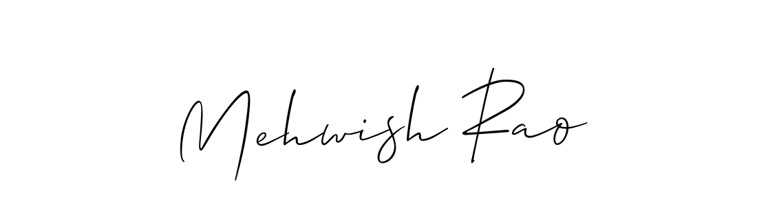 The best way (Allison_Script) to make a short signature is to pick only two or three words in your name. The name Mehwish Rao include a total of six letters. For converting this name. Mehwish Rao signature style 2 images and pictures png