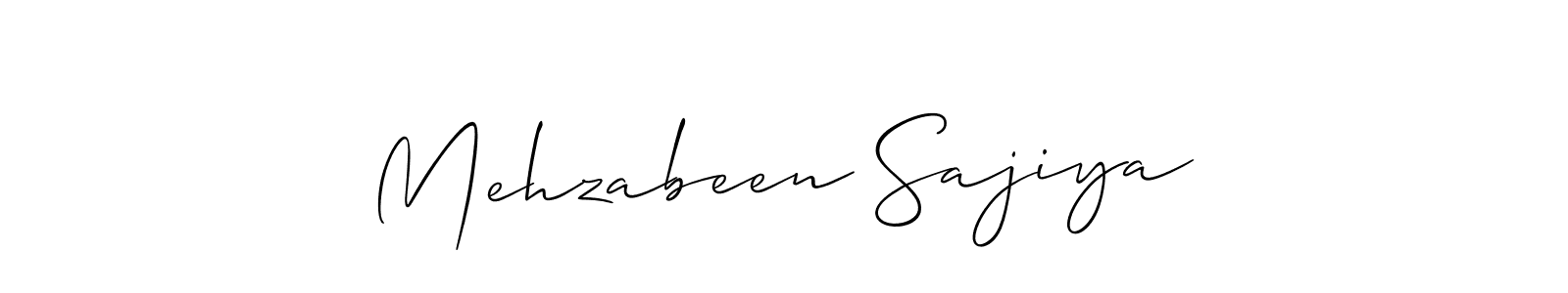 You should practise on your own different ways (Allison_Script) to write your name (Mehzabeen Sajiya) in signature. don't let someone else do it for you. Mehzabeen Sajiya signature style 2 images and pictures png