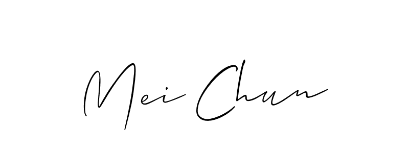 Also we have Mei Chun name is the best signature style. Create professional handwritten signature collection using Allison_Script autograph style. Mei Chun signature style 2 images and pictures png