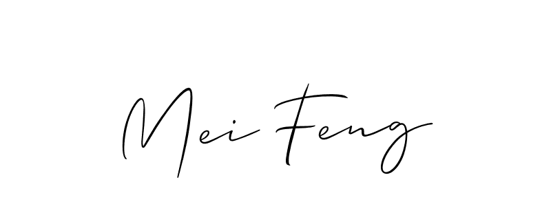 It looks lik you need a new signature style for name Mei Feng. Design unique handwritten (Allison_Script) signature with our free signature maker in just a few clicks. Mei Feng signature style 2 images and pictures png
