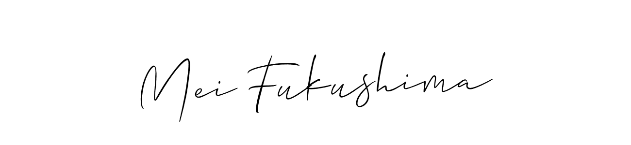 Use a signature maker to create a handwritten signature online. With this signature software, you can design (Allison_Script) your own signature for name Mei Fukushima. Mei Fukushima signature style 2 images and pictures png