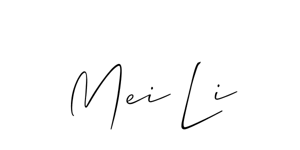 Use a signature maker to create a handwritten signature online. With this signature software, you can design (Allison_Script) your own signature for name Mei Li. Mei Li signature style 2 images and pictures png