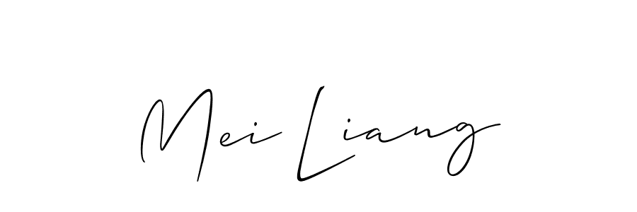 Use a signature maker to create a handwritten signature online. With this signature software, you can design (Allison_Script) your own signature for name Mei Liang. Mei Liang signature style 2 images and pictures png