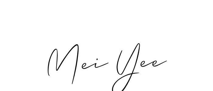 The best way (Allison_Script) to make a short signature is to pick only two or three words in your name. The name Mei Yee include a total of six letters. For converting this name. Mei Yee signature style 2 images and pictures png