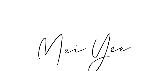 Make a beautiful signature design for name Mei Yee. With this signature (Allison_Script) style, you can create a handwritten signature for free. Mei Yee signature style 2 images and pictures png