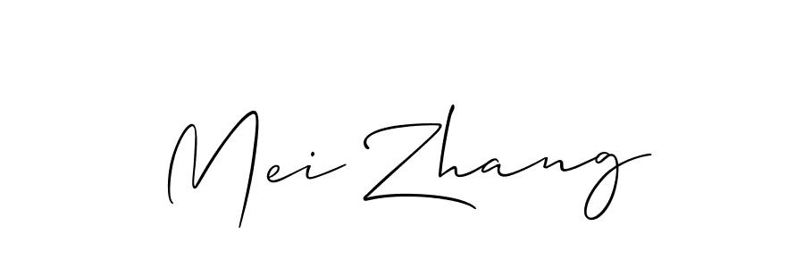Create a beautiful signature design for name Mei Zhang. With this signature (Allison_Script) fonts, you can make a handwritten signature for free. Mei Zhang signature style 2 images and pictures png