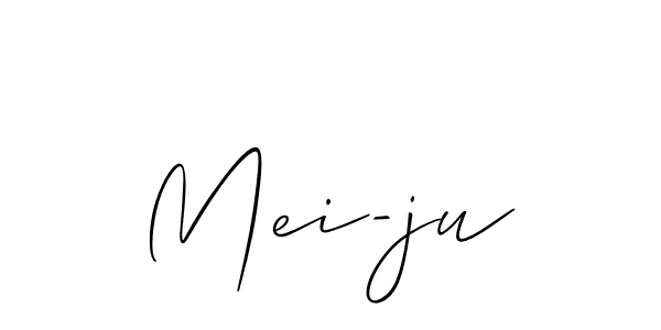 Create a beautiful signature design for name Mei-ju. With this signature (Allison_Script) fonts, you can make a handwritten signature for free. Mei-ju signature style 2 images and pictures png